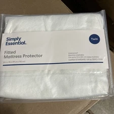 Simply Essential Waterproof Soft Top Fitted Mattress Protector - Twin - New