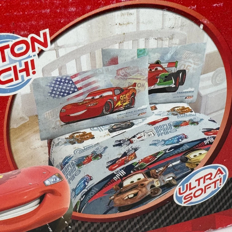 Nuevo Juego de Sábanas Completo Disney Pixar Cars 2 para Niños - Juego de Ropa de Cama de 4 Piezas *RARO* Foto 3 de 4