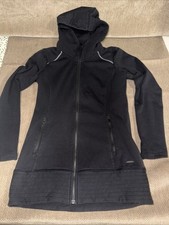 Athleta Black Full Zip Hooded Fleece Hoodie Women's Size S Long Sleeve