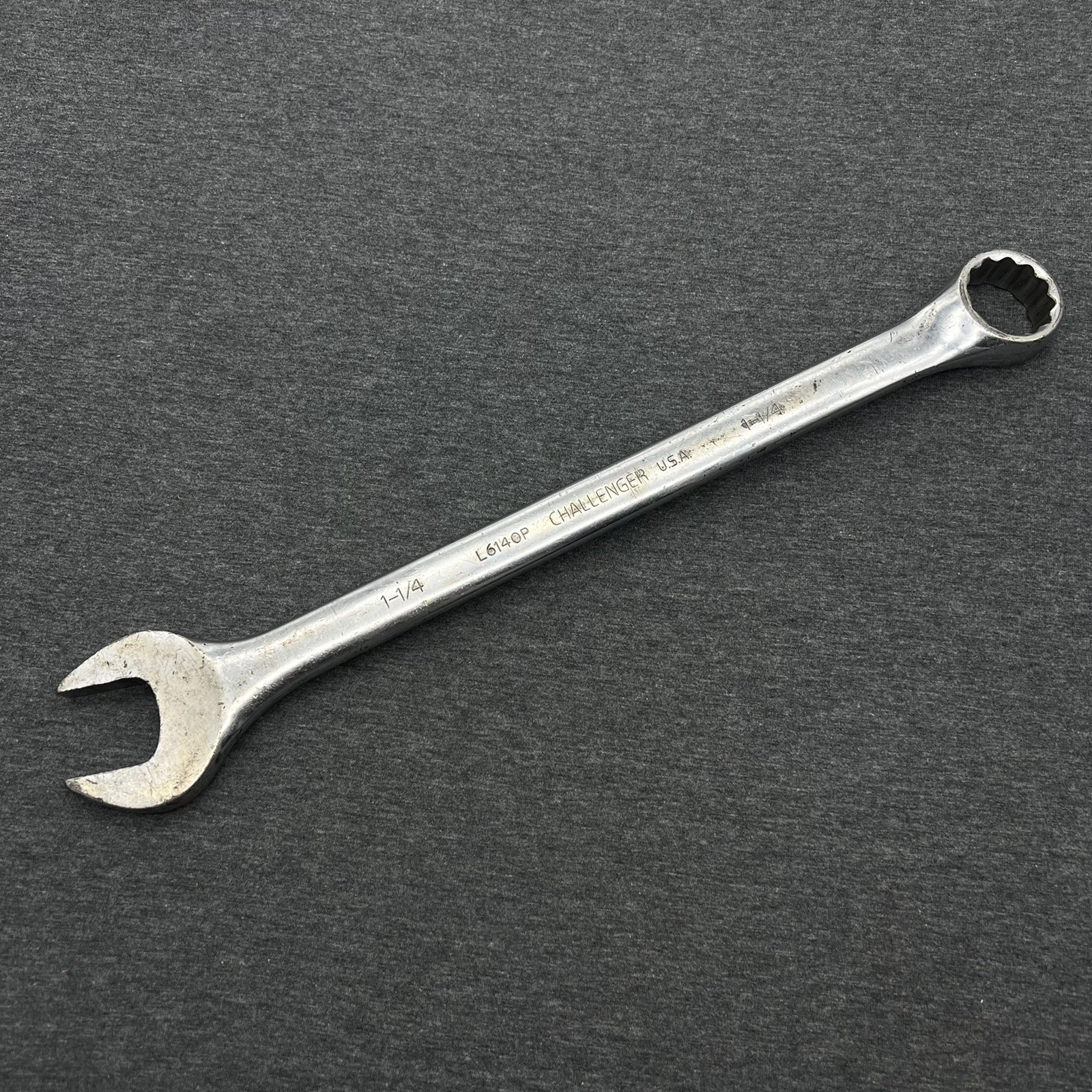 Vintage Challenger Tools 1-1/4” Combination Wrench 12 Point L-6140P Made In USA