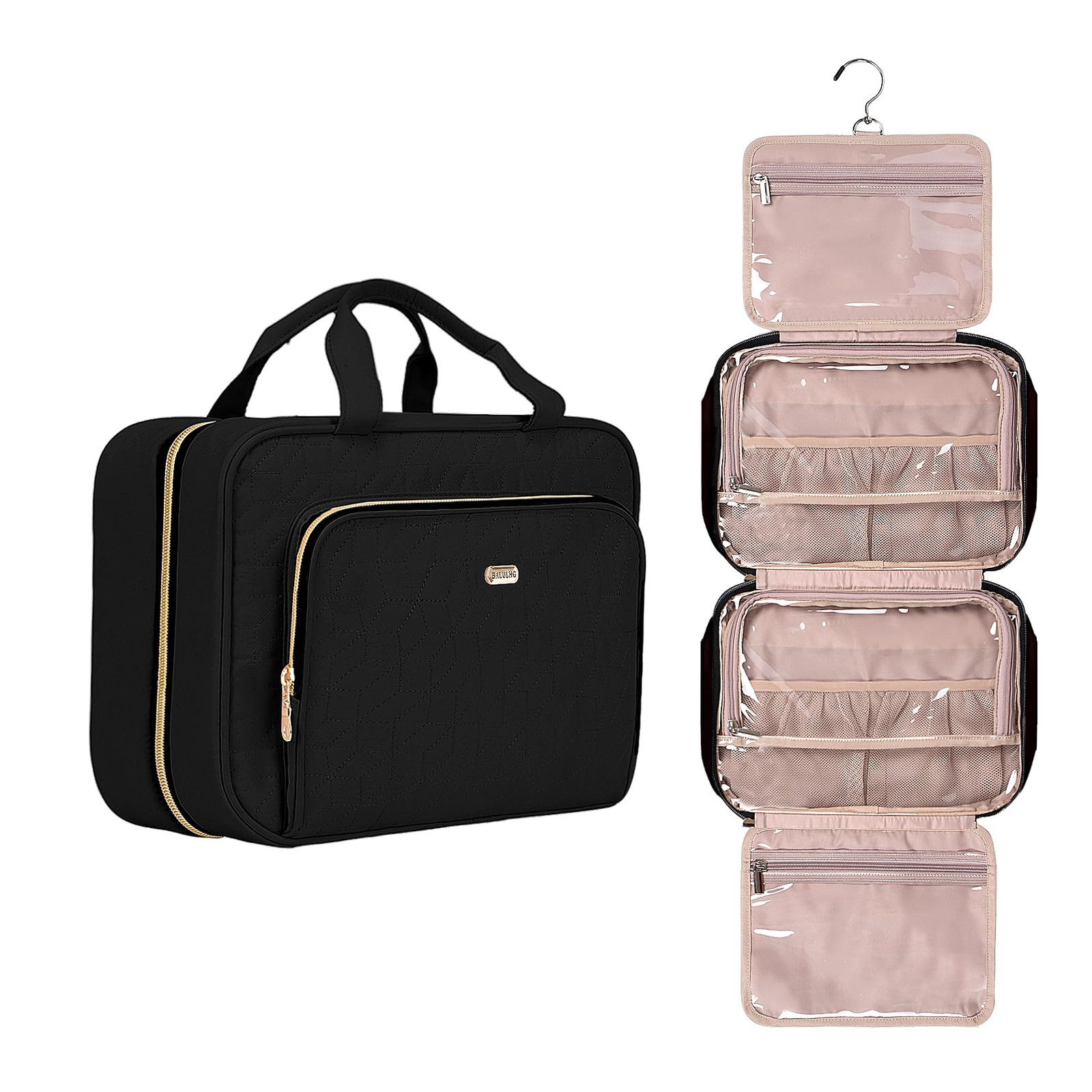 Hanging Toiletry Bag for Makeup and Cosmetics Portable Space-Saving Travel Organizer-image