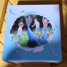 PVC Blue Inflatable Kids Splash Pool Mat 160x97cm w/ Coupling Shark