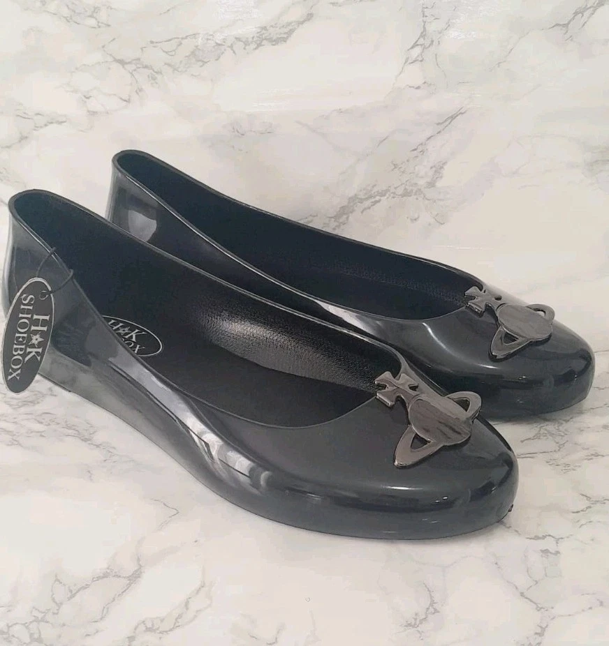 GIRLS BACK TO SCHOOL WORK SLIP ON BOW JELLY BALLERINA LOAFER DOLLY SHOES SIZE - Image 2 of 4