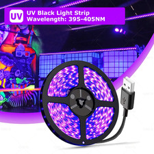 UV LED Light Strip Flexible LED Strip Light Ultraviolet UV Lamp 395-405Nm Black
