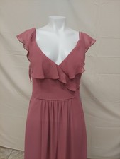 Morilee Sz12 Rosewood Ruffled Top Aline Openback Gown