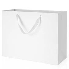 3 PCS Extra Large White Gift Bags with Handles 16x6x12 Inch Paper Bags Bulk