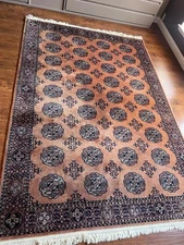 Authentic Karastan Golden Orange Bokhara Rug 716 Wool Turkoman Carpet Sold Out!