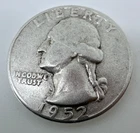 1952 USA Washington Quarter Dollar 90% Silver 25c Coin A15