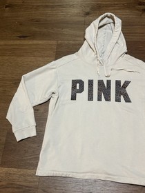Victoria's Secret Pink Pullover Hoodie Leopard Cheetah Print Women's Size Large