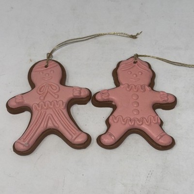 Avon GINGERBREAD JOYS Wax Ornaments in Box  1980's Apple Spice BOY GIRL RARE