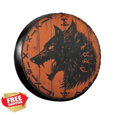 #ad Gayruaicjz 15in Wolf Spare Tire Cover $34.99