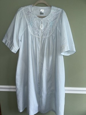 seersucker cotton house dress Natasha Organic Cotton Seersucker Dress - 2