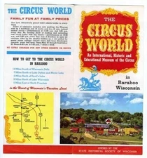 The Circus World Baraboo Wisconsin Brochure 1960-70's