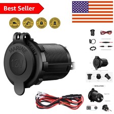 Waterproof 12V Cigarette Lighter Socket   Durable Power Outlet for All Vehicles