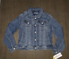 NEW GIRLS CAT JACK STRETCH DENIM JEAN JACKET SIZE XL 14