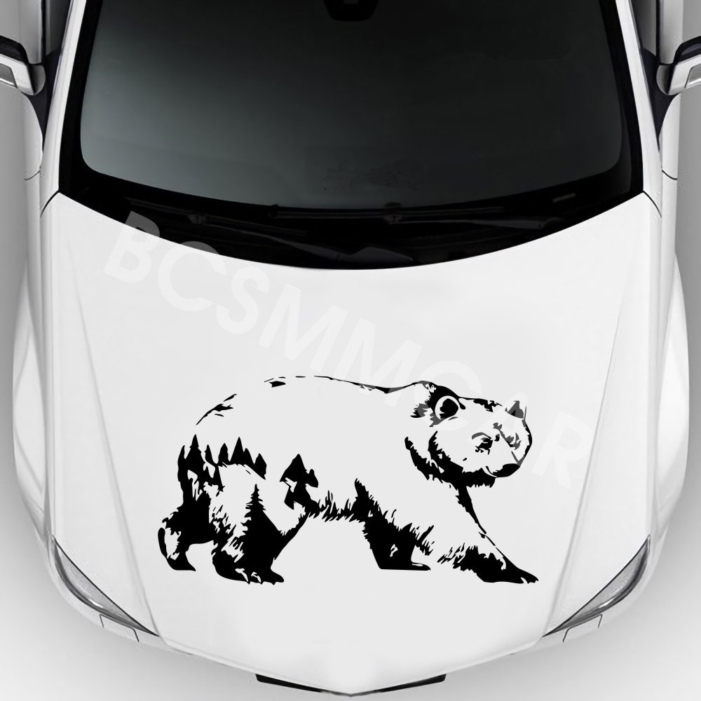 Polar Bear Predator Forest Mountain Range Graphic Sticker Car Windows Decal Trim