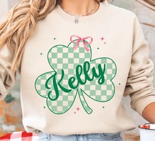 Custom St. Patrick's Day Shamrock Crewneck Pullover Irish Lucky Gift