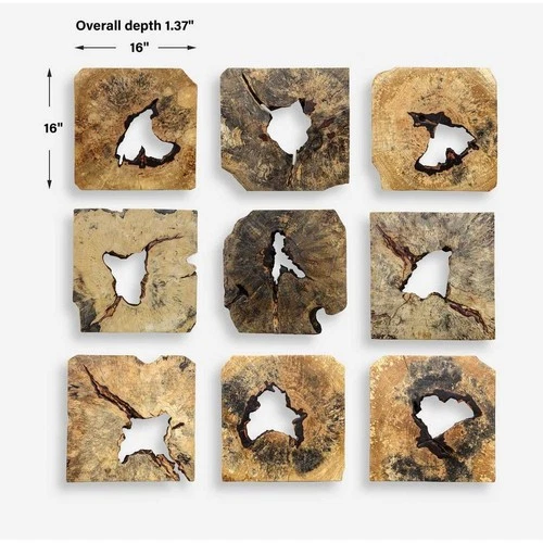 Uttermost UT-04360 Bahati Wood Wall Décor In Natural Set of 9 - Picture 7 of 7