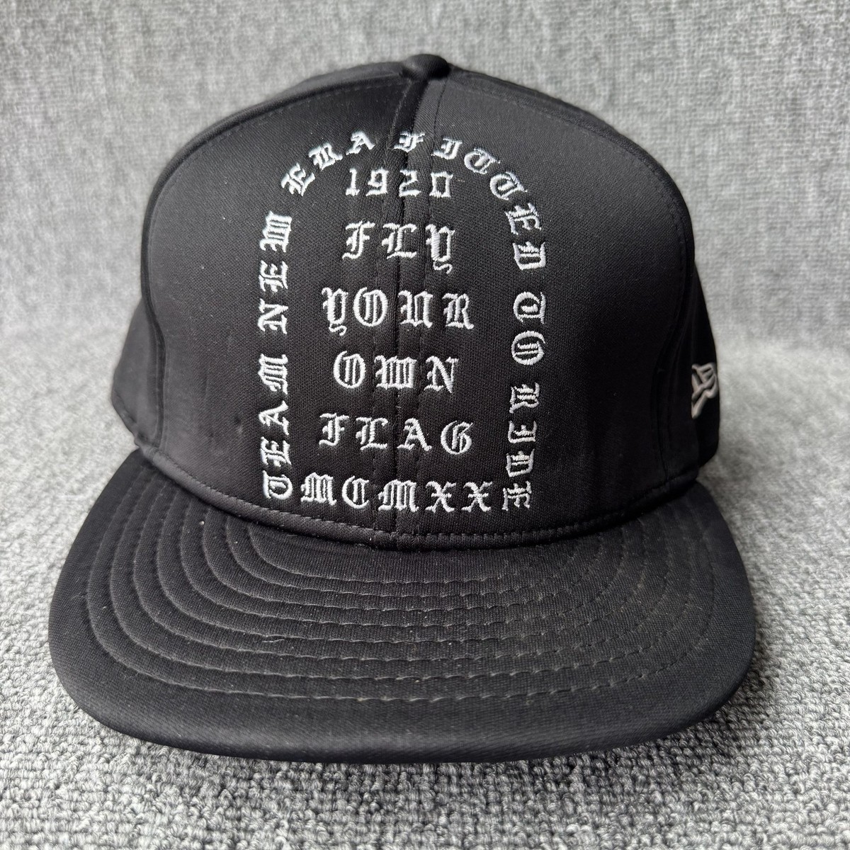 New Era Trap Fitted Snapback Flat Brim Black White Streetwear Hat