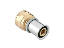 ROTH Messing Übergangsmuffe 17 mm 1/2" IG, 20mm 1/2", inkl. Presshülse