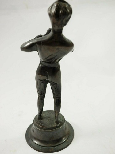 Vintage Boy Playing a Flute Bronze Sculpture 9.5" - Picture 3 of 5