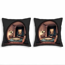 Set of 2 18x18in Throw Pillow Covers - Elegant Floral Pattern Design