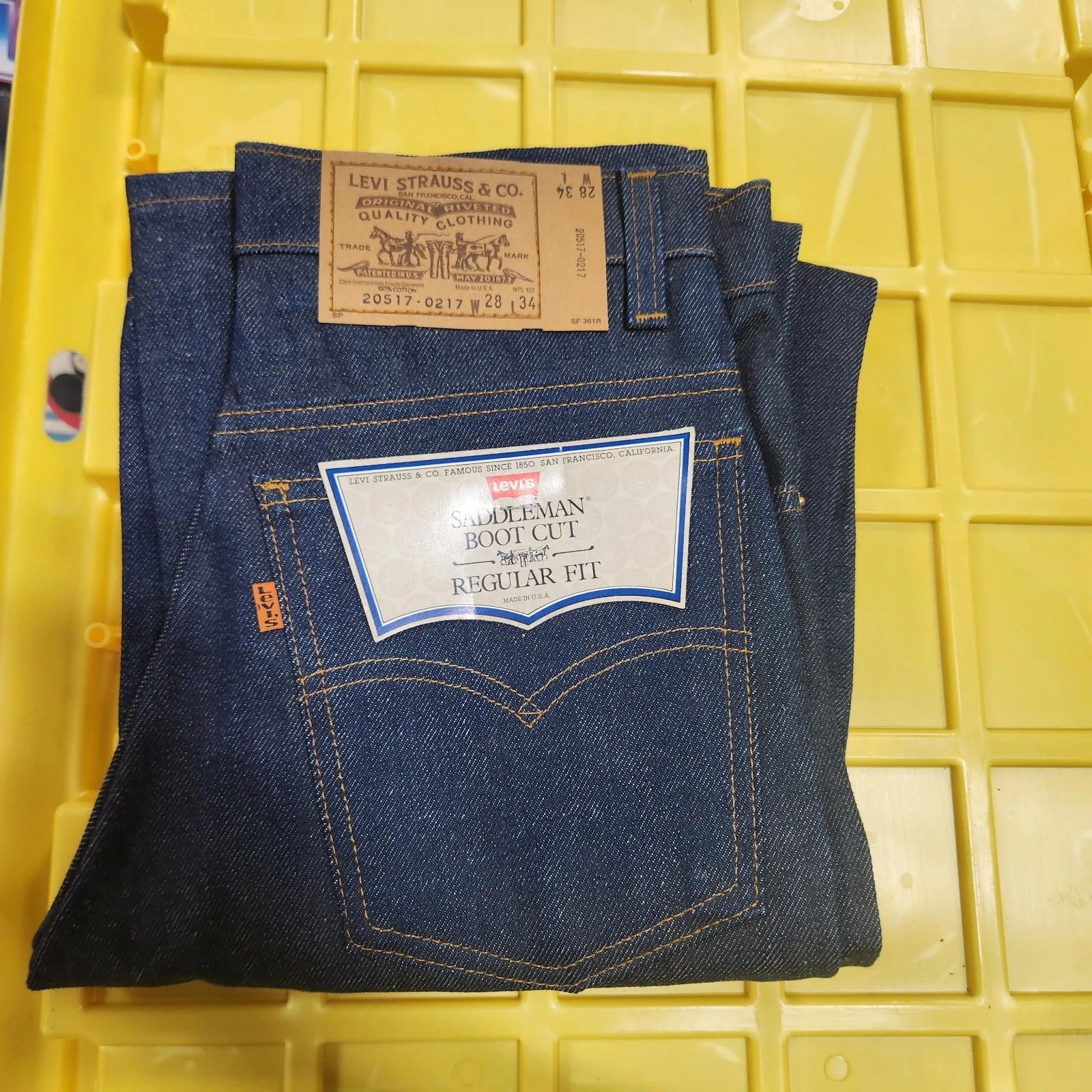 VTG 90s Levi's 517 Orange Tab Saddleman Bootcut Jeans Men's 28x34 20517 0217 D5
