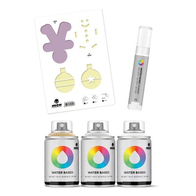MTN Metallic-Sprühfarbe auf Wasserbasis 100 ml Schablone und Marker Pack - Weihnachten 5