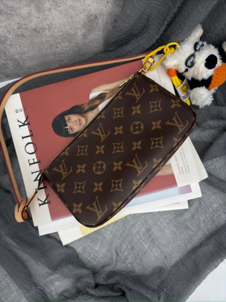 Louis Vuitton Monogram Mahina Leather Mahjong Bag Brown Crossbody