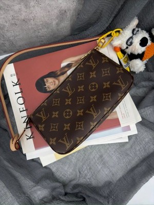 Louis Vuitton Monogram Mahina Leather Mahjong Bag Brown Crossbody