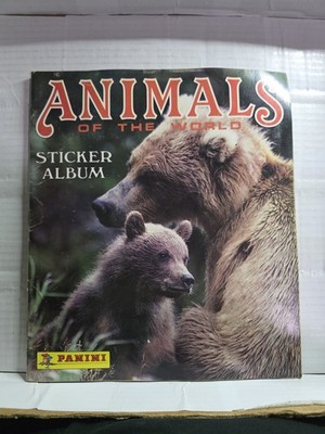 1990 Panini Animals Of TheWorld Sticker Album With Complete Sticker Set