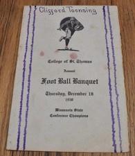 1930 University College of St Thomas MN Conf Champion Football Banquet P...