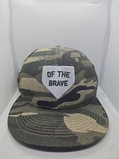 Patriotic Home Of The Brave Green Camo Dad Baseball Hat Fitted 7 1/4 Made In USA