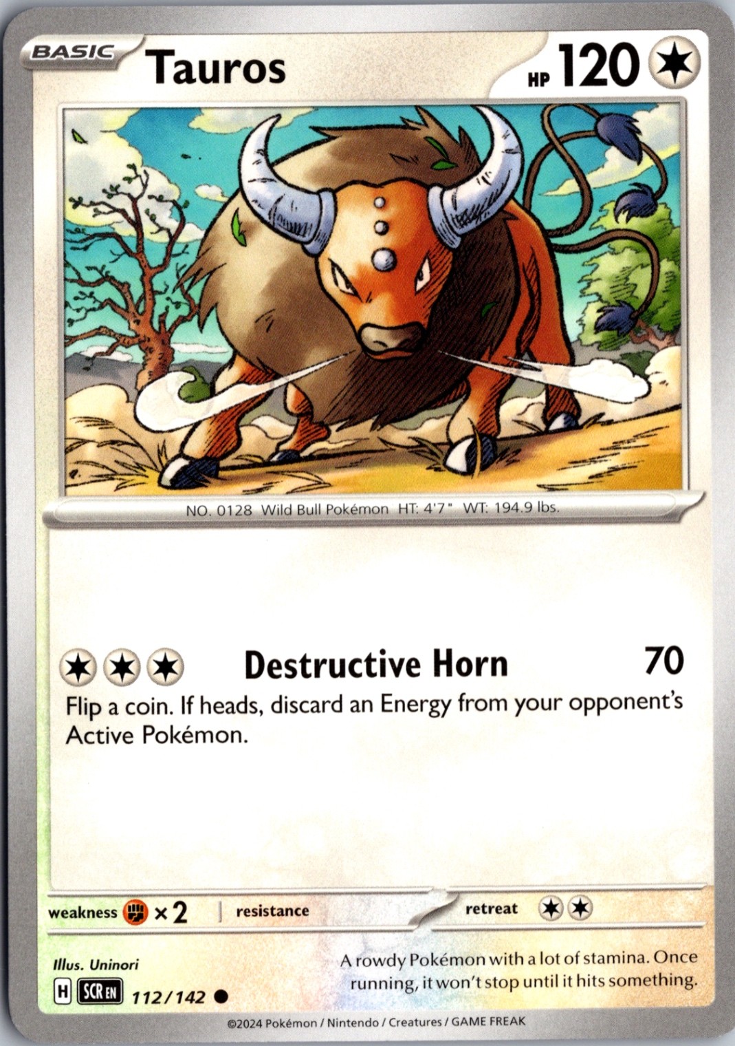 Tauros Normal Common SV07: Stellar Crown 112/142 NM