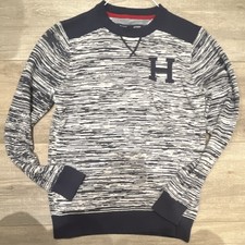 Tommy Hilfiger Boys Pullover Crewneck Striped Logo Cotton Knit L 16/18