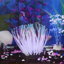 Fish Tank Decorations, Artificial Sea Anemone Aquarium Décor for Blue 