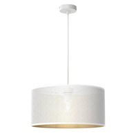 Pendelleuchte Esstisch Metall Kunststoff Weiß Gold Ø40 Cm E27 HäNgelampe Rund