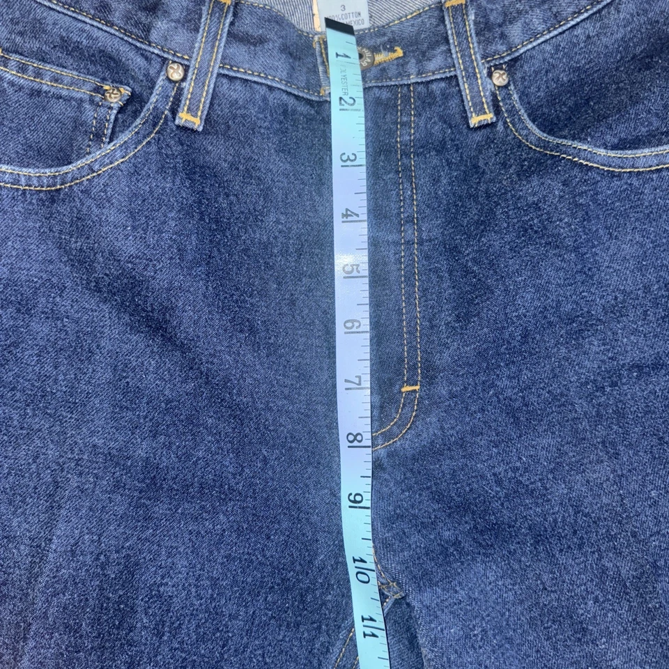 Jeans vintage anos 90 Xhilaration Y2k bootcut flare médio feminino lavagem escura cintura alta - Imagem 3 de 4