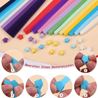 Buntes doppelseitiges Origami Papier 540 Blatt Sternenstreifen Bastelbedarf
