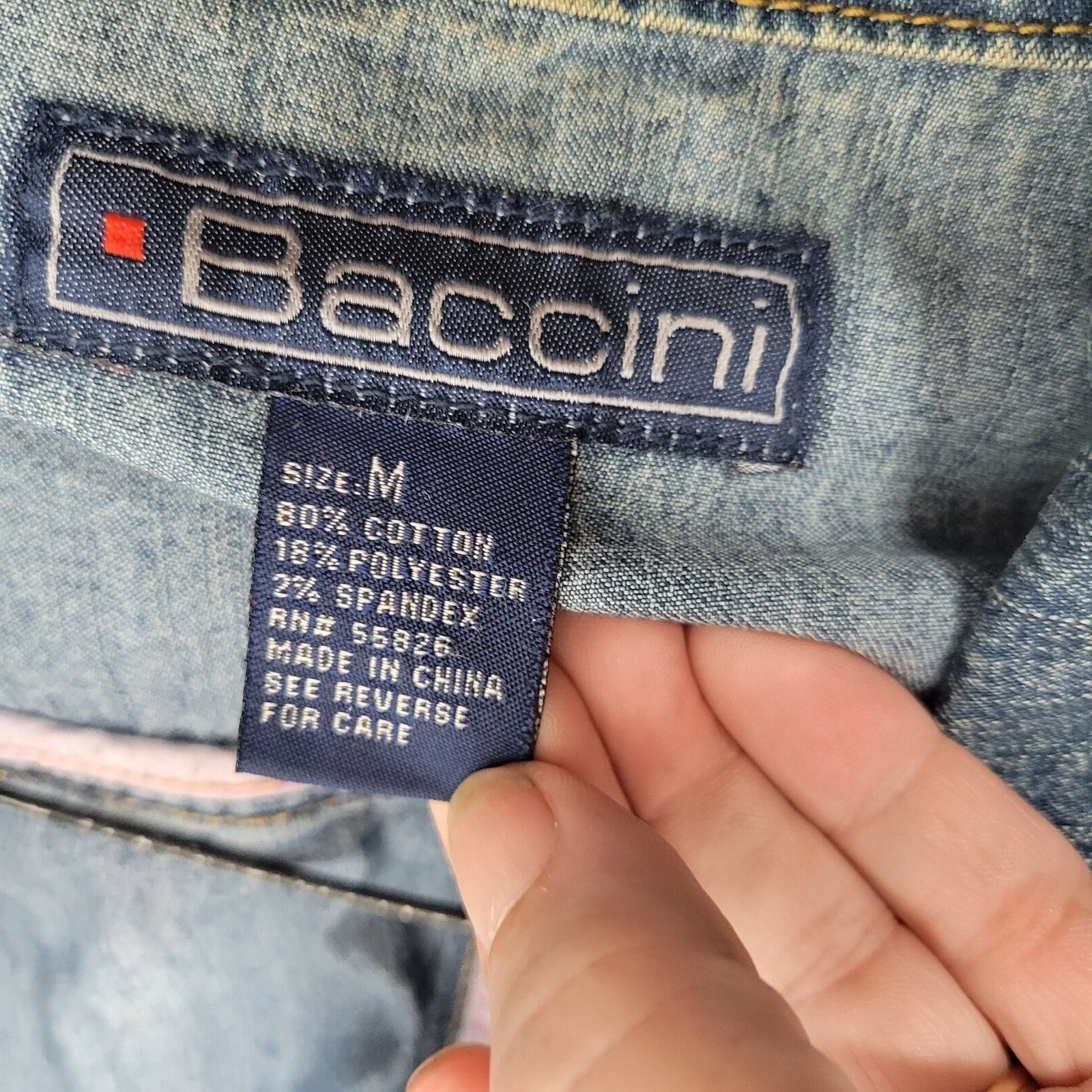 Baccini Denim Jacket – Women’s Medium 2‑Button Ca… - image 3