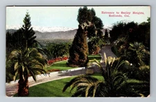 Redlands CA-California, Entrance To Smiley Heights Vintage Souvenir Postcard