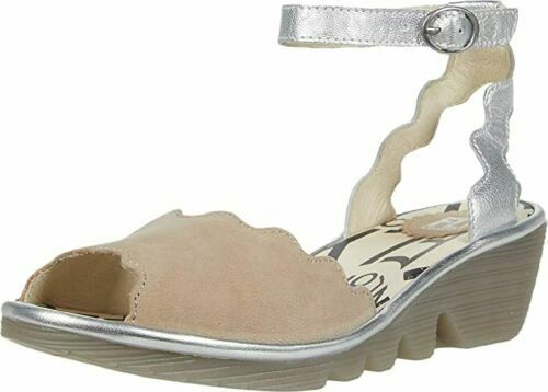 SANDALIAS DE CUÑA FLY LONDON PINE192FLY GRIS/PLATEADO UK 8 EU 41 EE. UU. 10 NUEVAS EN CAJA PRECIO DE VENTA SUGERIDO POR EL FABRICANTE 115 £ - Imagen 2 de 12