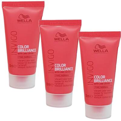 Wella Invigo Color Brilliance Maske Feines/Normales Haar, (3er Pack) 75ml