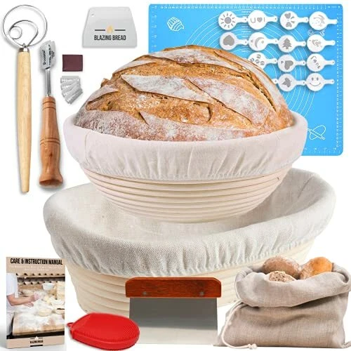 Most Complete Bread Banneton Proofing Basket Kit Round Oval Proofing Baskets
