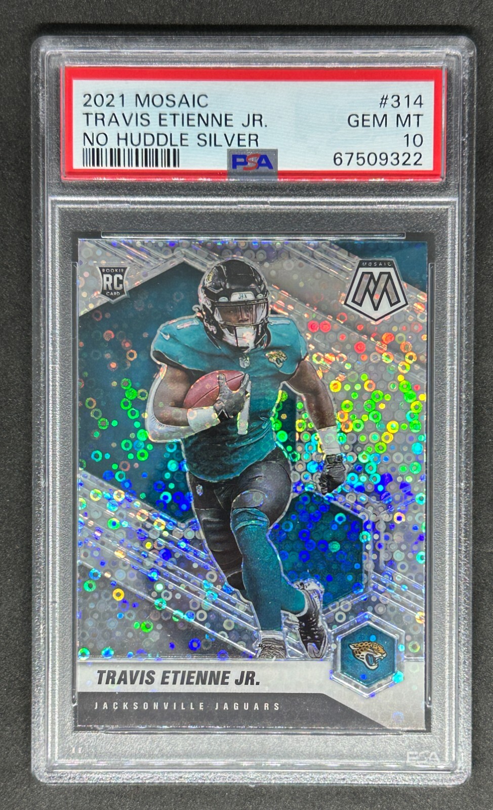 2021 Mosaic Travis Etienne Jr No Huddle Silver Rookie #314 RC Pop 4 - Jaguars