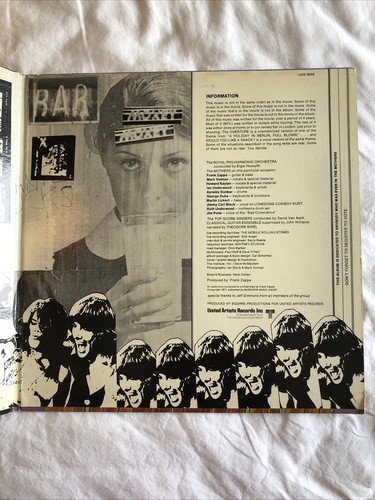 Frank Zappa 200 Motels United Artists UAS9956 Rock Gatefold RARE Poster Booklet - Picture 8 of 12