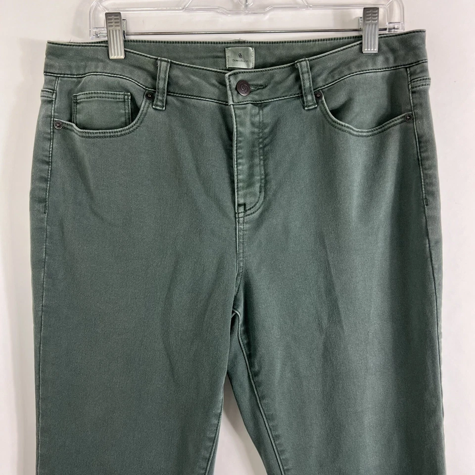 Pantalones de mezclilla Dressbarn para mujer talla 10 pierna recta verde salvia tiro medio elásticos Foto 2 de 4