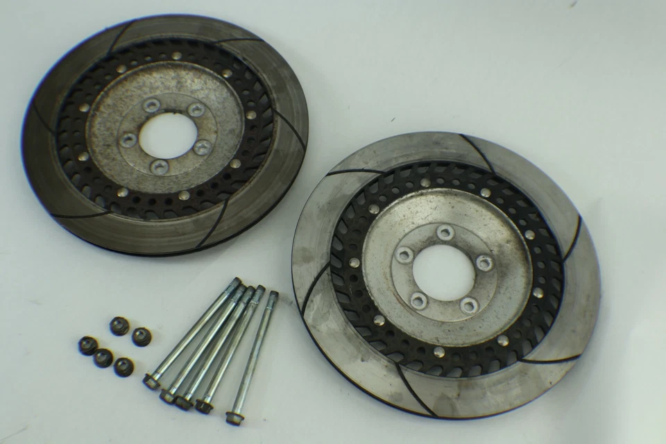 Par de rotores de freno delanteros ventilados Honda Goldwing GL1200 1985 1986 86 Aspencade Foto 2 de 4