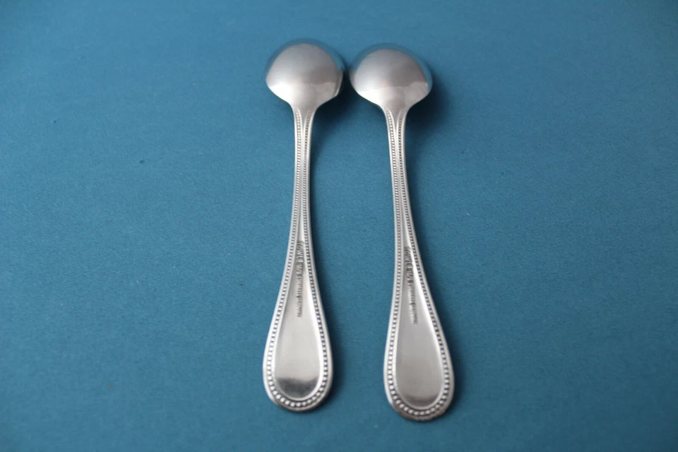 2 cucharaditas toalla CUENTAS ANTIGUAS satinado 18/8 acero inoxidable Alemania 6 1/4" Foto 4 de 4