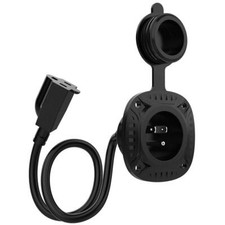 Upgrade 13 Amp 125V AC Port Plug with 16" Integrated Trailer Extension Cord Cap